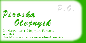 piroska olejnyik business card